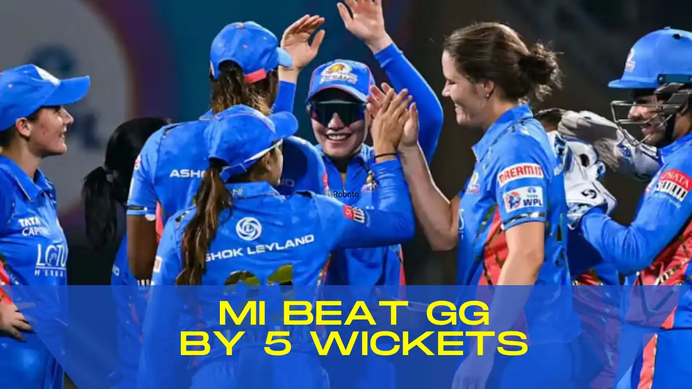 MI beat gg by 5 wickets in WPL