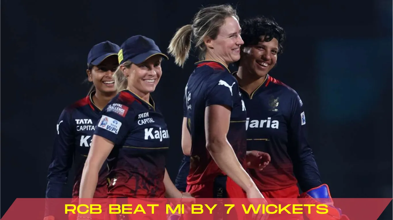 Ellyse Perry RCB beat mi by 7 wickets