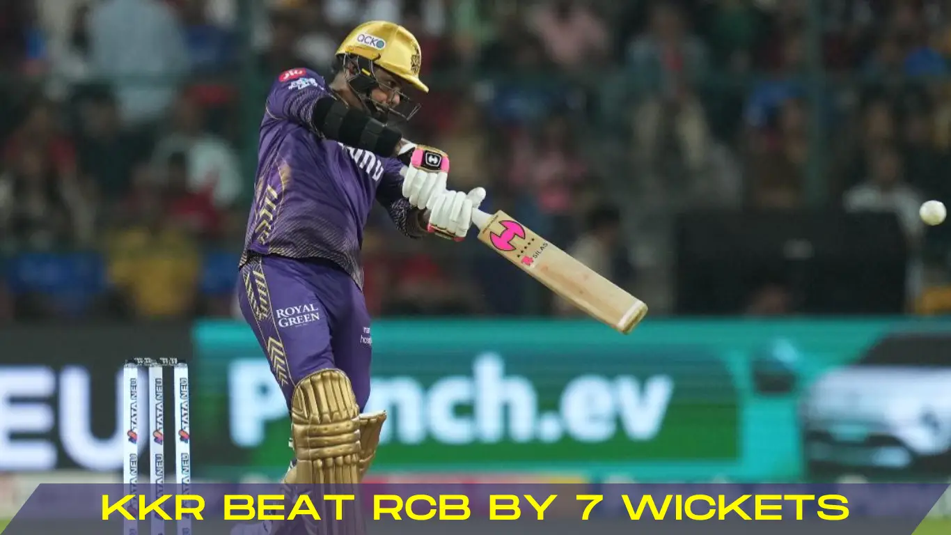 Sunil Narine kkr beat rcb by 7 wickets