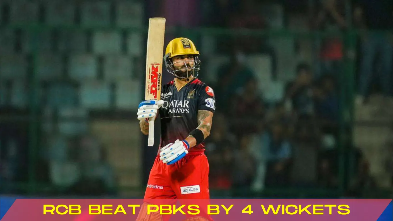 Virat Kohli rcb beat Pbks by 4 wickets