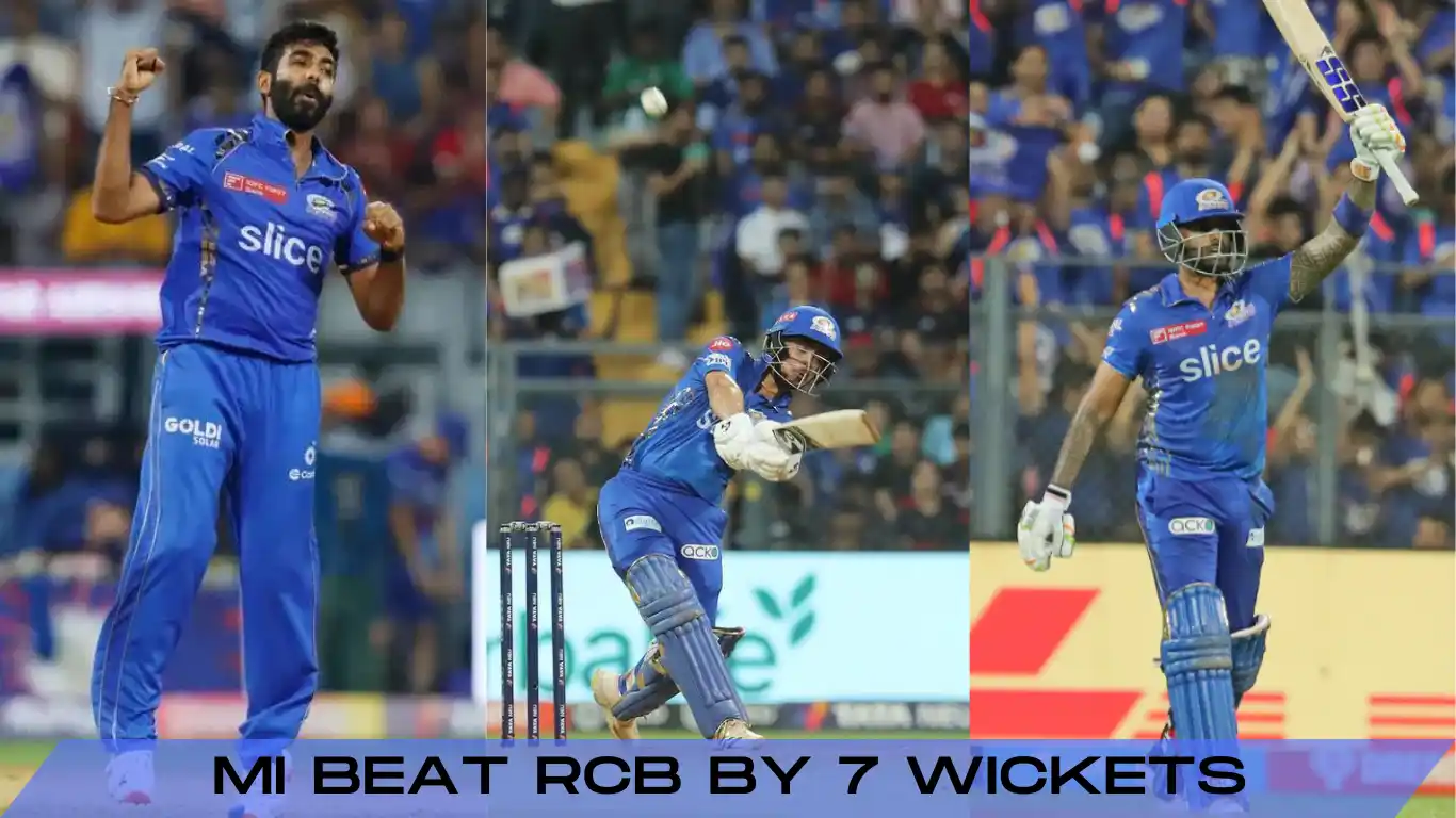 Bumrah, Suryakumar Yadav, Ishan Kishan mi beat rcb by 7 wickets