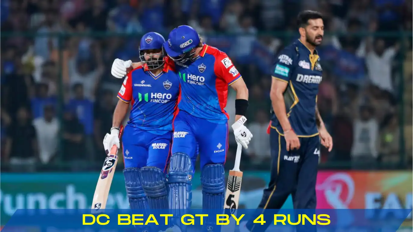 dc beat gt by 4 runs