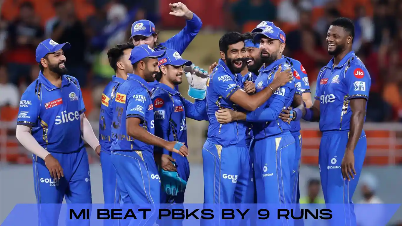 mi beat pbks by 9 runs