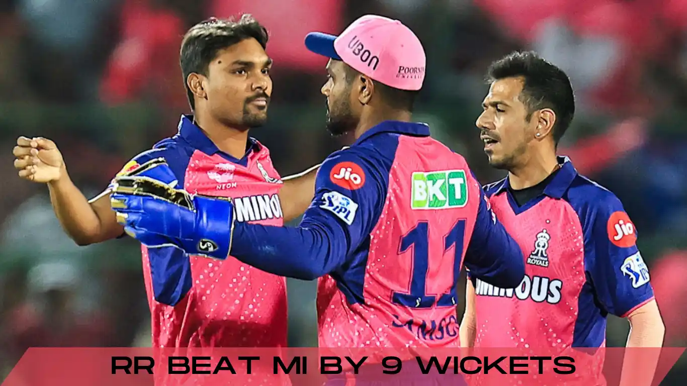 rr beat mi by 9 wickets