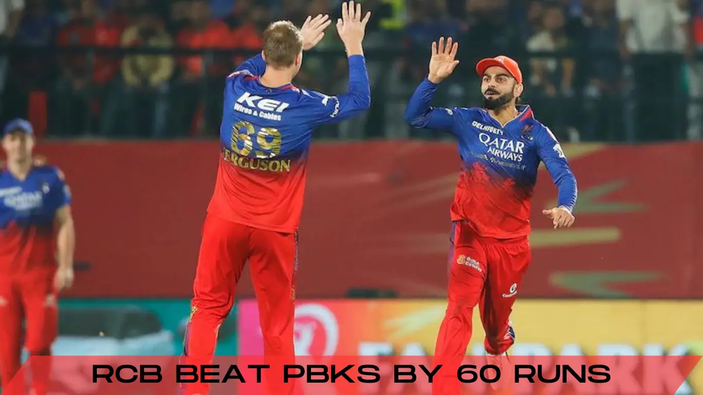 rcb beat pbks by 60 runs
