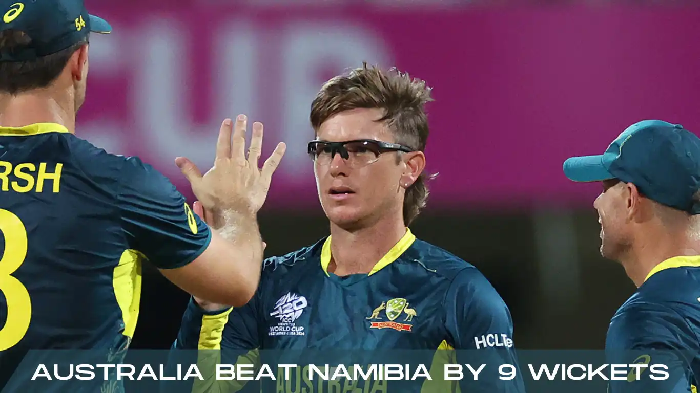 australia beat namibia by 9 wickets