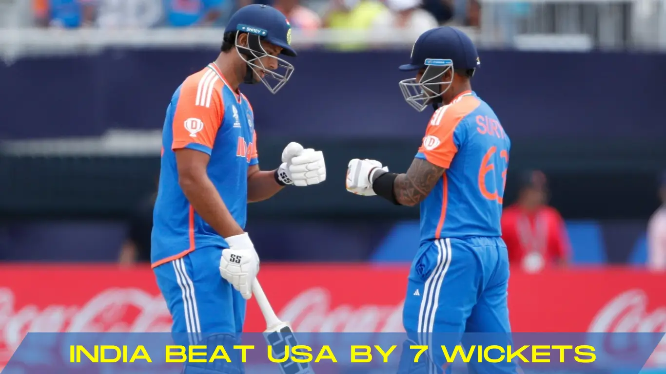india beat usa by 7 wickets