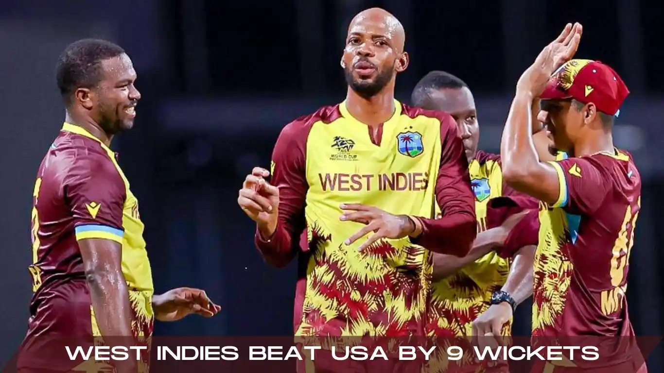 west indies beat usa by 9 wickets