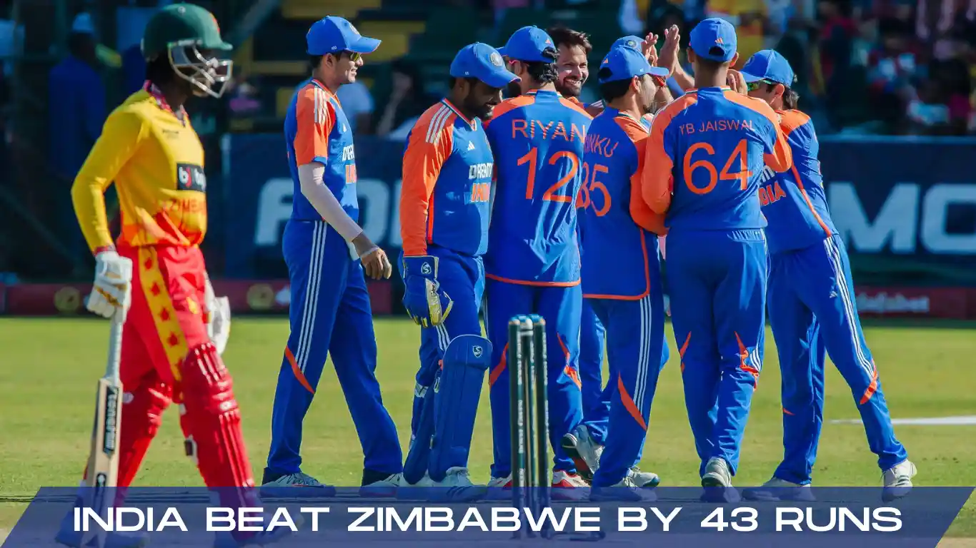 india beat zimbabwe by 43 runs